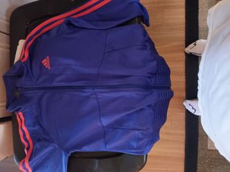 Adidas Track Jacket Blue with Red Stripes