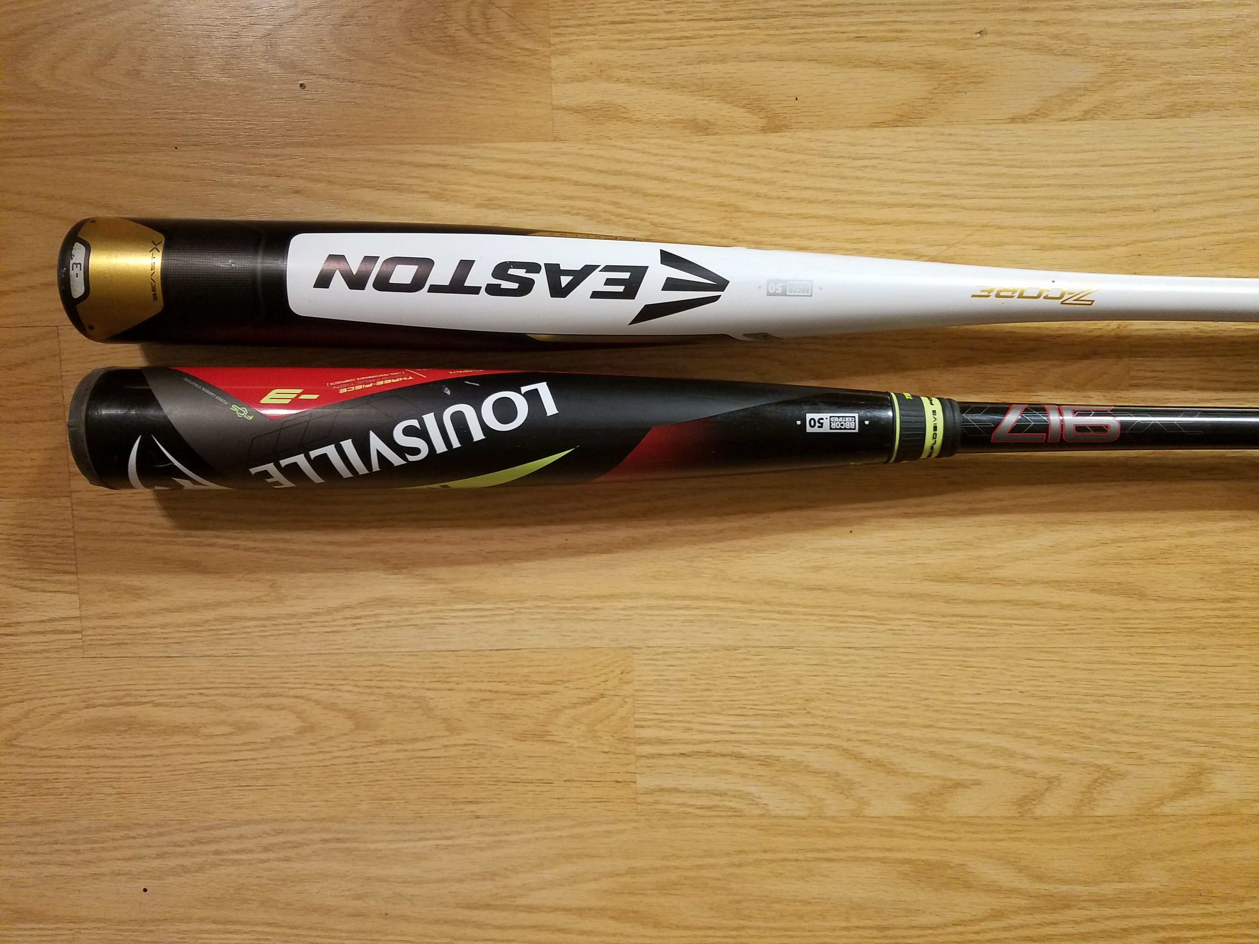 2018 Easton Beast X Speed Bbcor 33/30 2017 Louisville Prime 917 Bbcor 34/31