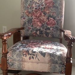 Antique Chair With Ottoman 
