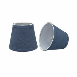 Aspen Creative 32863-2A Small Hardback Empire Shape Chandelier Clip-On Lamp Shade, Washing Blue, 4" Top x 6" Bottom x 5" Slant