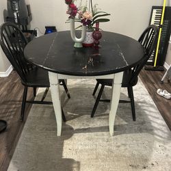 Table And Chairs With Folding Sides