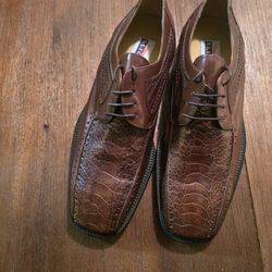 Brown Snake Skin City Dress Shoes Size 8M