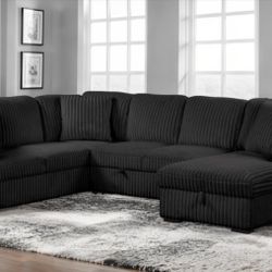 Brand New Super Plush Comfy Corduroy Pullout Sectional 
