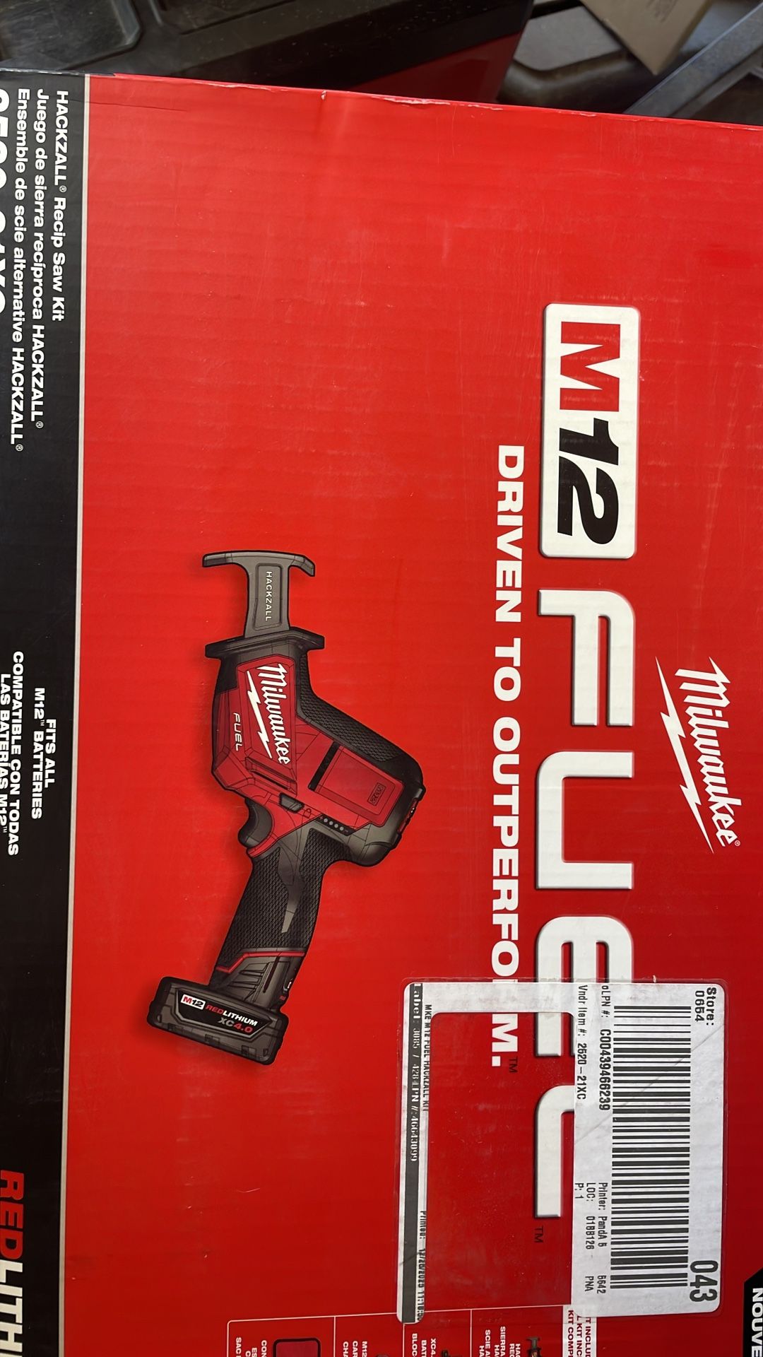 Milwaukee m12 Hackzall fuel with charger and 4.0 battery
