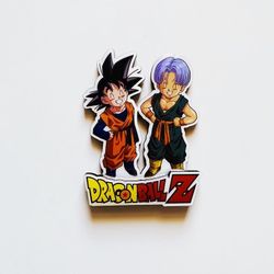 Dragon ball z goku and trunks wood refrigerator magnets