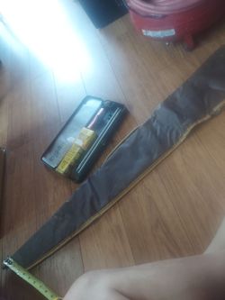 Leather rifle holster + gun cleaning kit