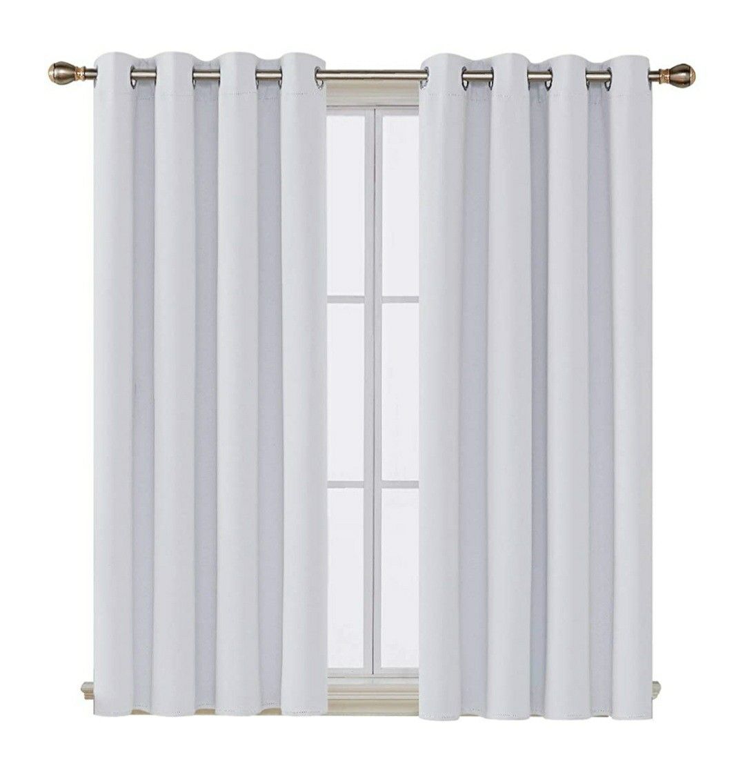 Deconovo Darkening Thermal Insulated Blackout Grommet Window Curtain Panel 52x63 Inch, Off White