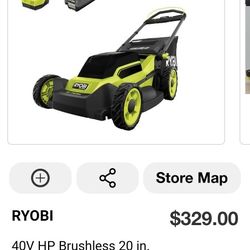 Ryobi New Push Lawnmower With Battery And Charger 