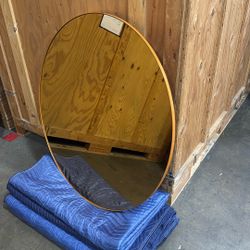 Orange circular mirror 