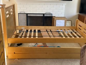 Free Twin Bed Frames X 2 with Pull Out Bed Under, End Table And Dresser