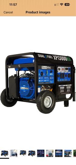DuroMax XP13000HX 13,000-Watt Dual Fuel Portable Generator & 100lb filled propane tank