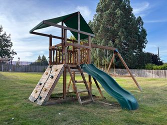 Gorilla Playsets Outing III Wooden Outdoor Playground Set