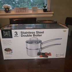 3 Piece Stainless Steel Double Boiler 
