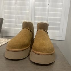 New Women Kookaburra By Ugg Ultra Mini Platform Fur In Chestnut Size 8