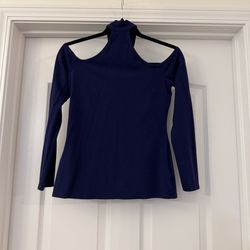 Express Cold Off The Shoulder Blue Long Sleeve Top Size M Casual Stretch Blouse