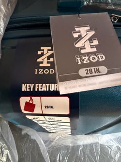 NEW IZOD 28” Spinner Suitcase – Expandable Hard Shell – Navy Blue