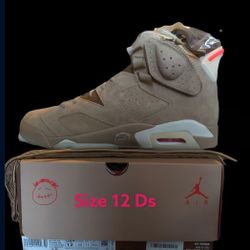 Cactus Jack Khaki Jordan 6s Size 12 Ds