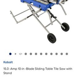Lowes Colbalt 15.0 -AMP 10in Blade Sliding Table Tile Saw with Stand