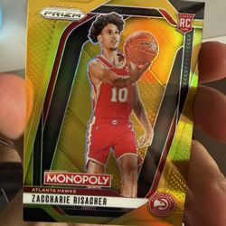 2024-25 Panini Prizm Monopoly Zaccharie Risacher Gold 49/49 Bookend 