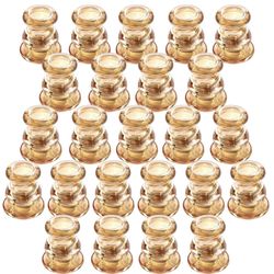 Gold Glass Candlestick Holders 24 Pieces, 2.1" H Taper Candle Holders Bulk for Pillar Candles