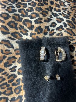 14K GOLD & Diamond Earrings, 2 Sets