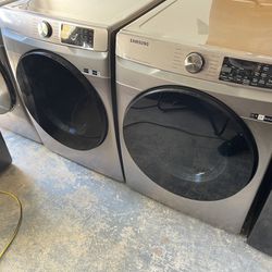 New Open Box Samsung Washer 4.5 Cu Ft And Dryer 7.5 Cu Ft  27” Front Loaders Full Capacity 