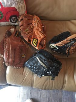 Ball gloves one is left and an on right