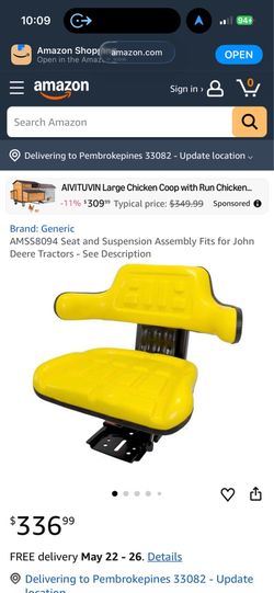 John DEERE AMSS8094 Seat and Suspension Assembly Fits for John Deere Tractors