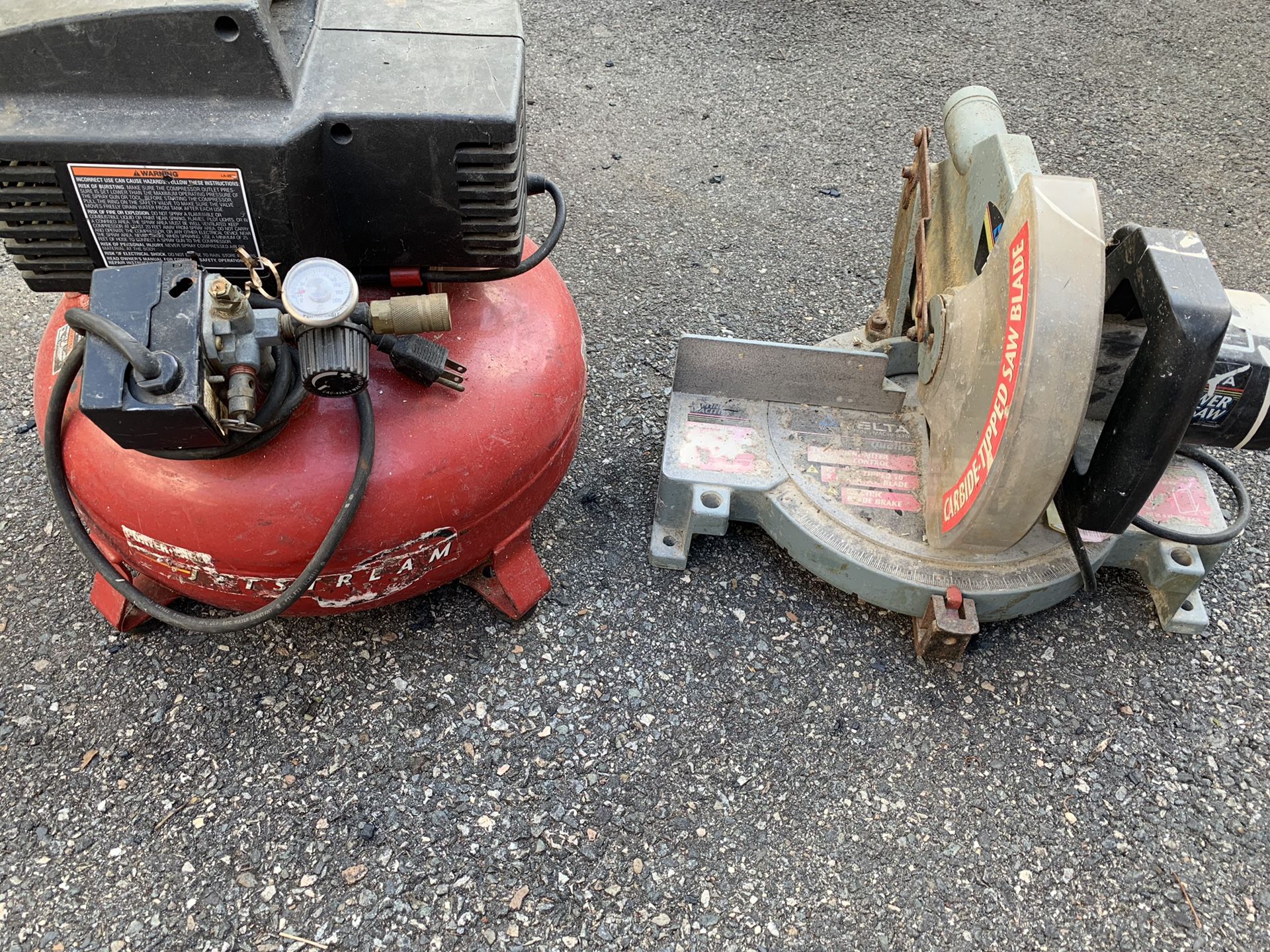 Air compressor and saw