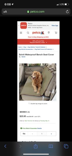 Waterproof pet car seat cover