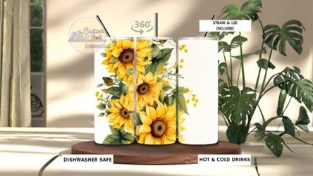 Sunflower 20 Oz Stainless Steel Tumbler (READ DESCRIPTION)