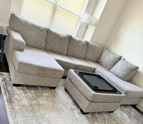 Sectional Sofa with Matching Ottoman + Chair