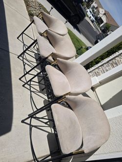 Set of 4 Upholstered Bar Stools