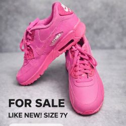 NIKE Air Max 90 LTR PS Girls Shoes Size 7, Color: Fuschia