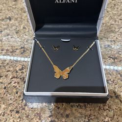 Butterfly Necklace And Earrings By Alfani