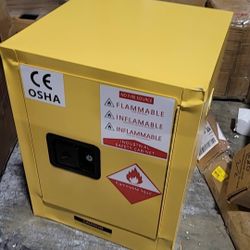 12 Gallon Flammable Safety Cabinet, 18.11" x 18.11" x 23.11" Inch Double-Walled Steel Fire Cabinet, Explosion Proof Dangerous Goods Storage with 3-Poi