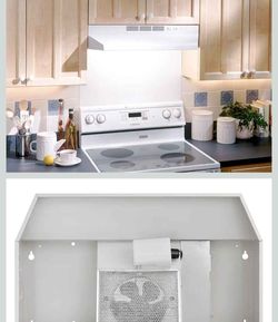 Broan-NuTone BUEZ130WW Non-Ducted Ductless Range Hood with Lights Exhaust Fan for Under Cabinet, 30-Inch, White