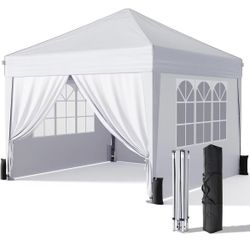 10x10 Pop Up Canopy Tent with Sidewalls, Outdoor Gazebo Canopy Tent, Patio Event Tents Outdoor Commercia
