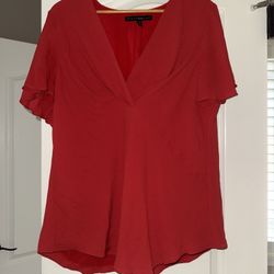 NWOT White House Black Market Women's Red Dress Blouse size 16