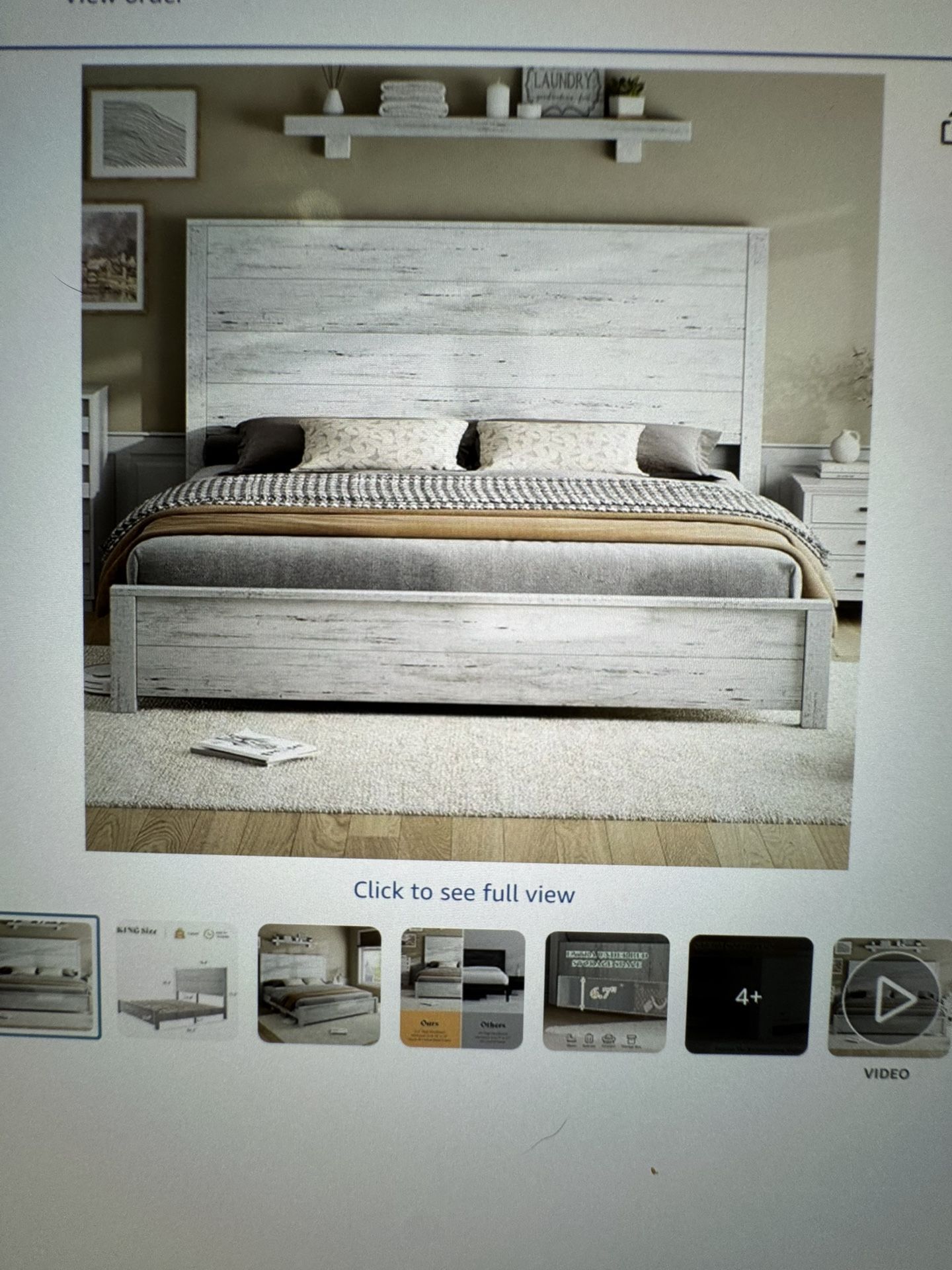 Like New Beautiful King Wood Bed frame