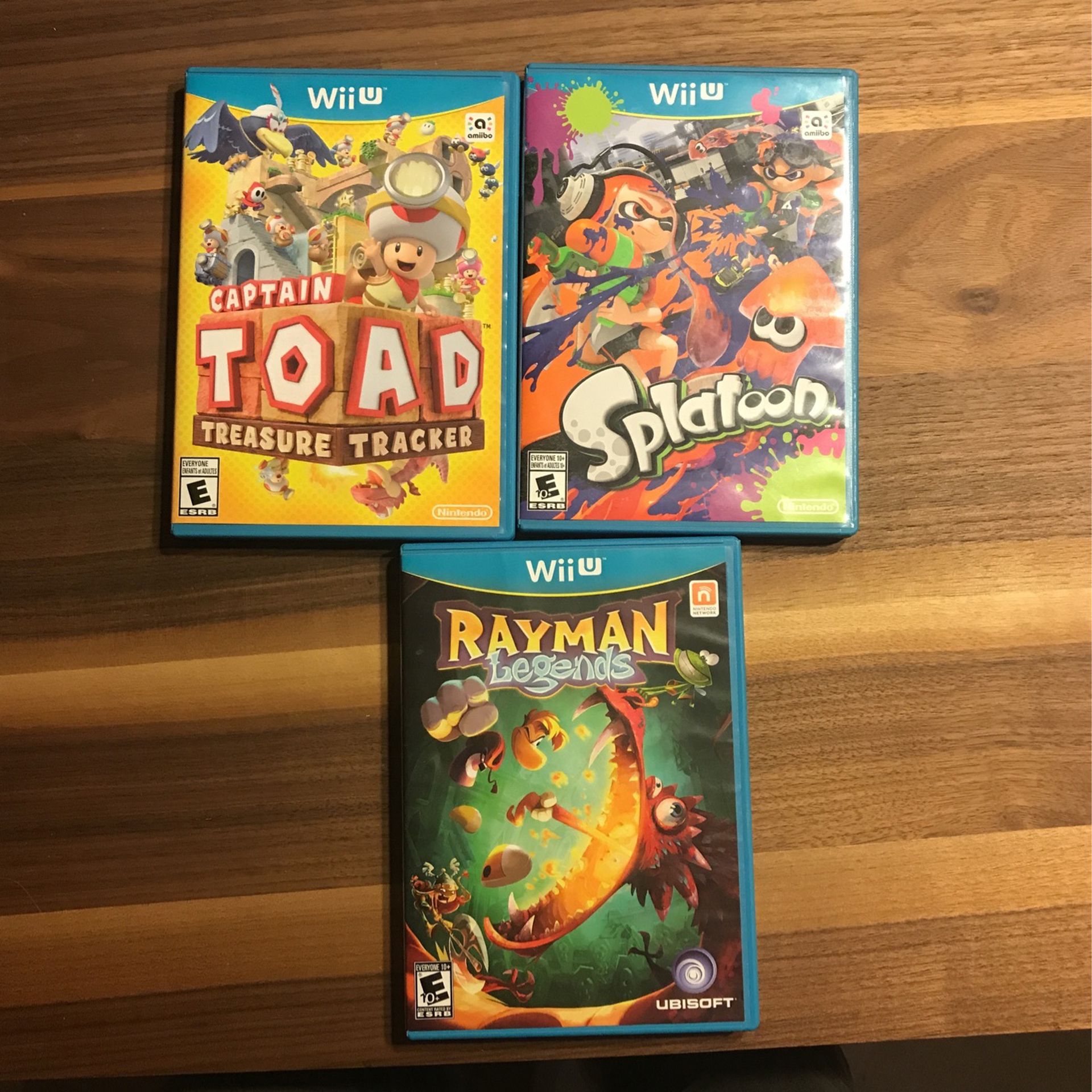 Nintendo Wii U Games Captain Toad, Splatoon, Ray man Legends