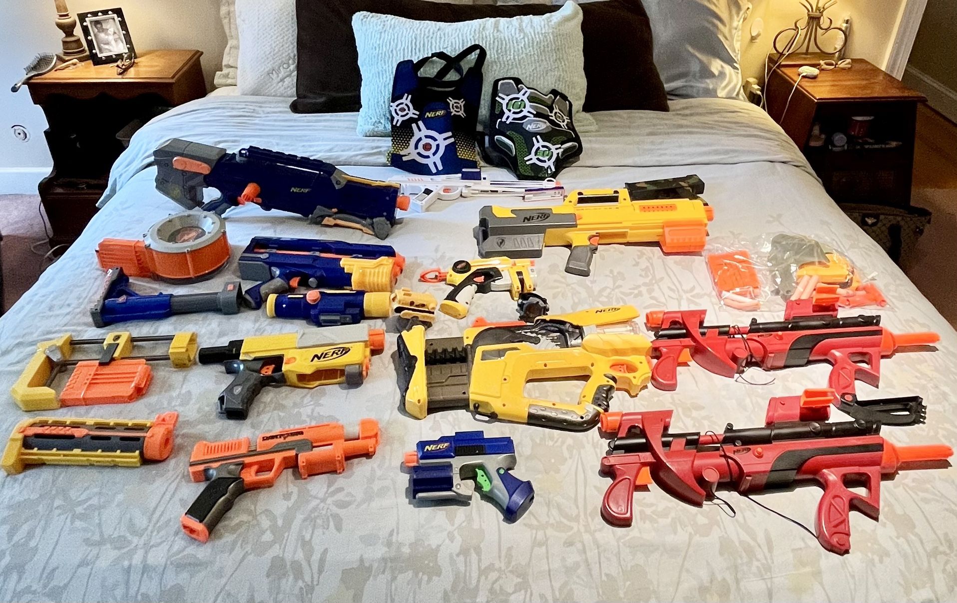 Huge Lot Of Nerf Guns And Accessories