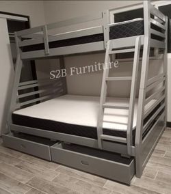 Twinfulll Grey Double Bunk.b3d W Orthopedic Matres!!