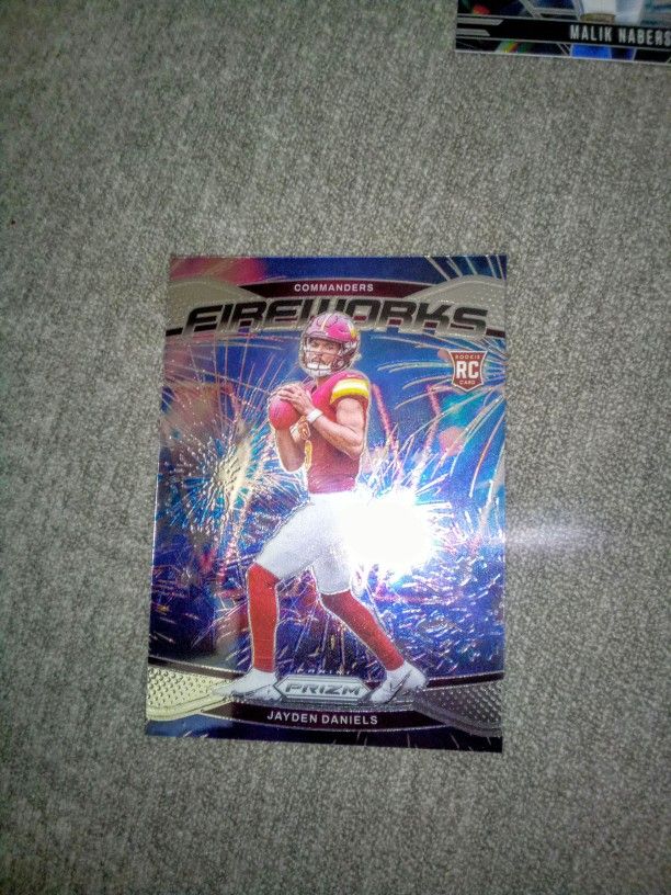 Jayden Daniels Prizm Fireworks Rookie Card $40