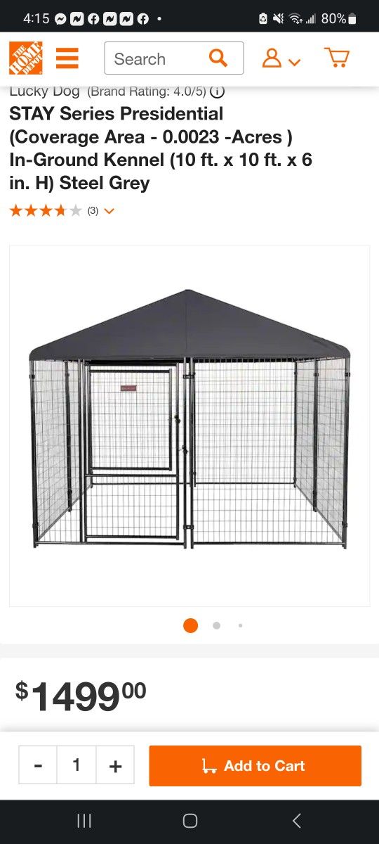 Lucky Dog STAY Series Presidential Dog Kennel 10'x10' $1,200