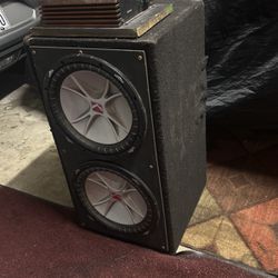 2 Subwoofers In Custom Box With Amp