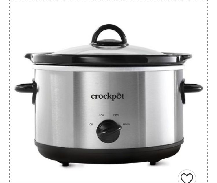 NEW-Crock pot Classic Stainless 4.5 qt slow Cooker 