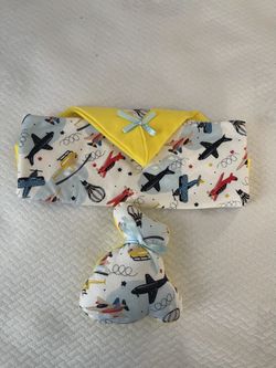 Baby Blanket And Matching Stuffed Bunny With Squeaker 