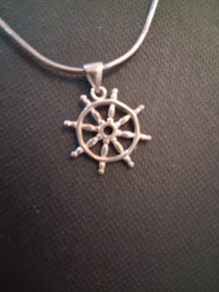 925 Sterling Silver Snake Chain/Chips Wheel