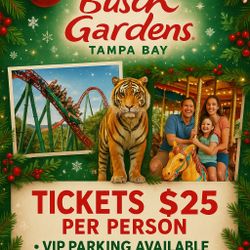 🌴✨ Busch Gardens Tampa  TICKETS 🎟️ ✨🌴